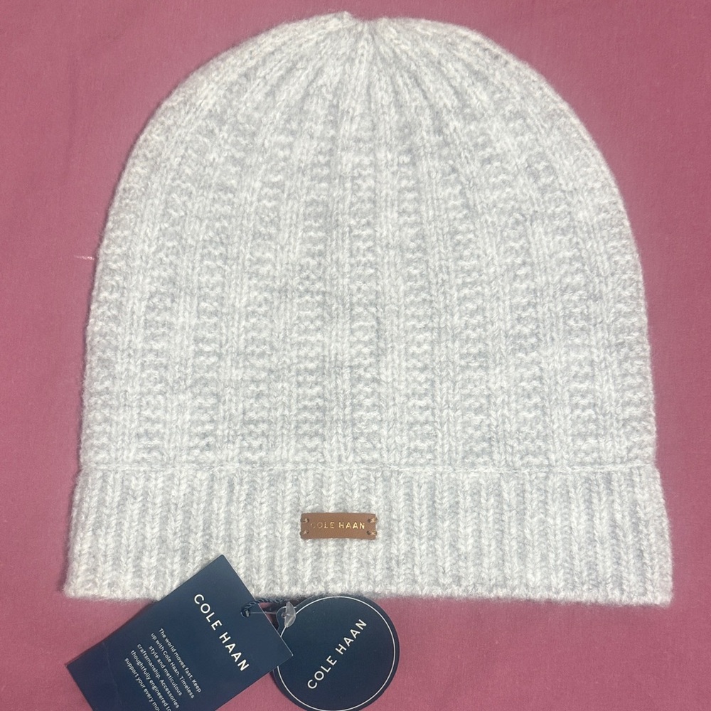 Cole Haan Light Gray Knit Hat